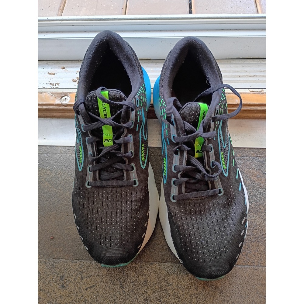 Brooks Glycerin 20 Running Shoes Men 9.5 Black Blue Good DNA LOFT v3 1103821D060